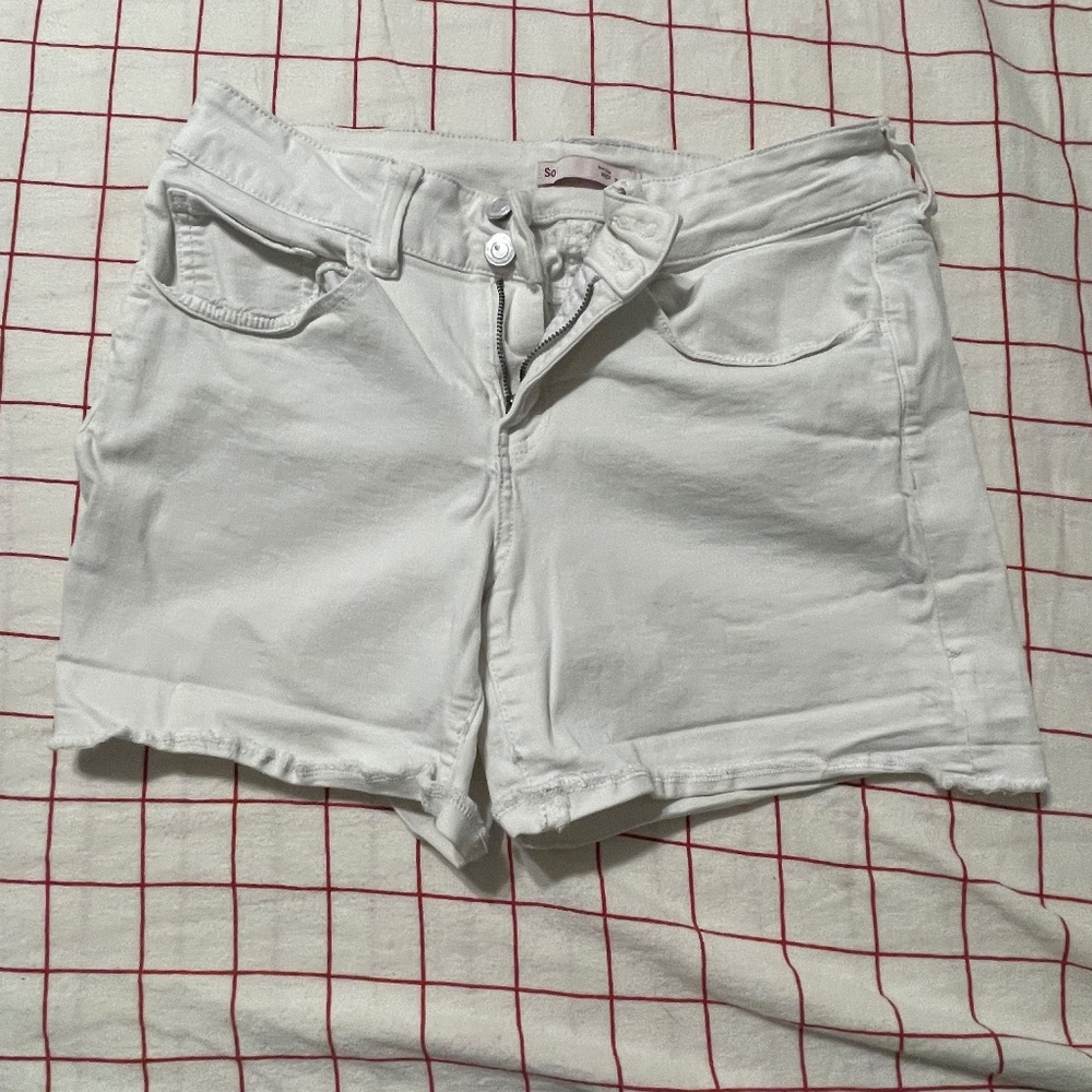 white denim shorts